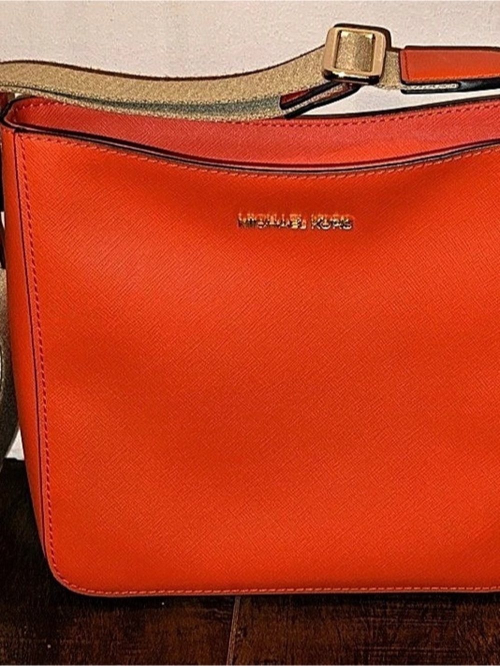 Michael Kors Jet Set Large Saffiano Leather Crossbody Bag Orange